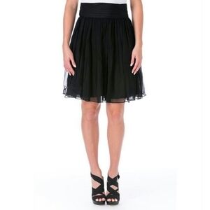 NWT Elizabeth & James Jana Black Silk Swingy A-line Skirt Evening Party